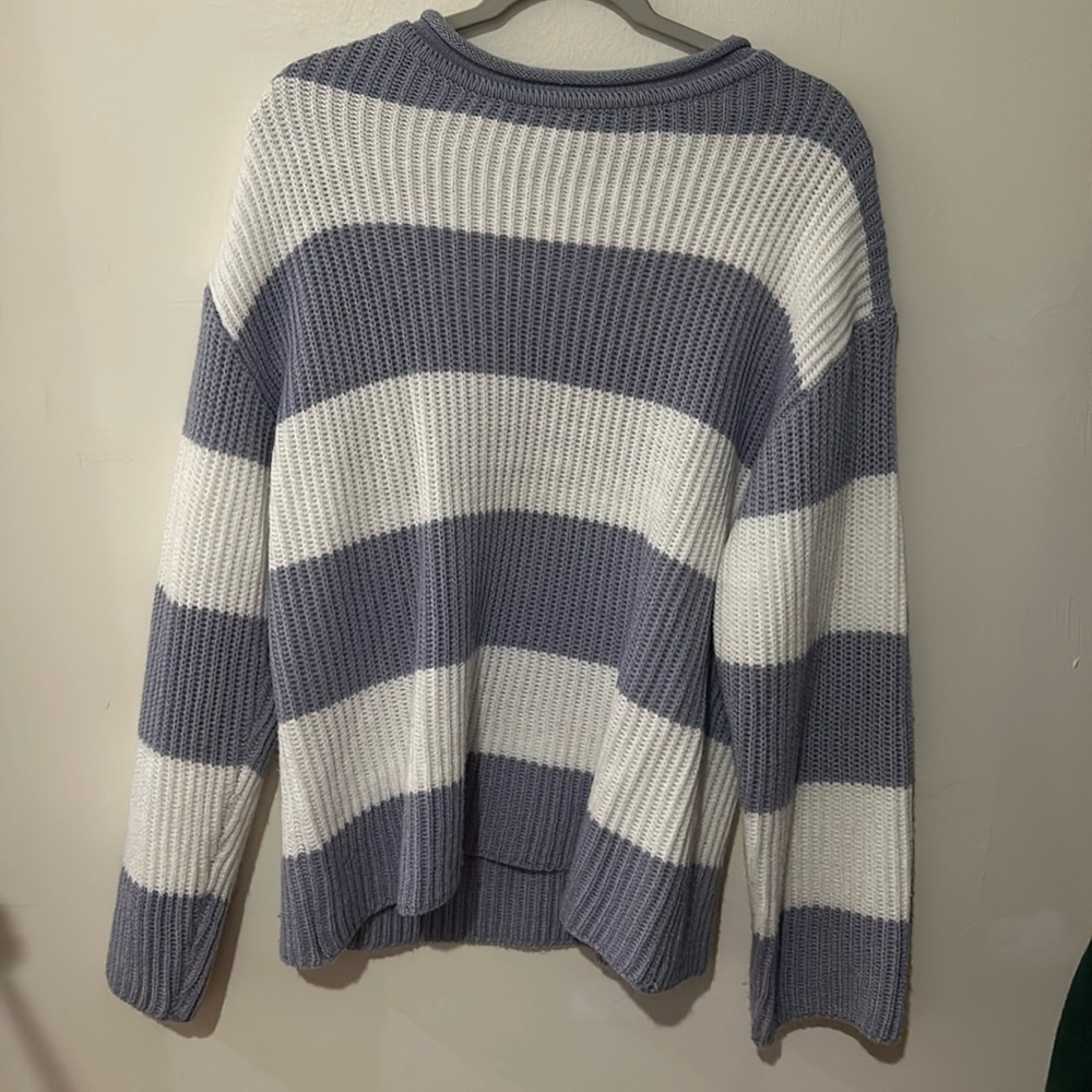 Purple white stripped sweater